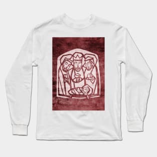 Illustration of the three wise men and baby Jesus Christ Long Sleeve T-Shirt